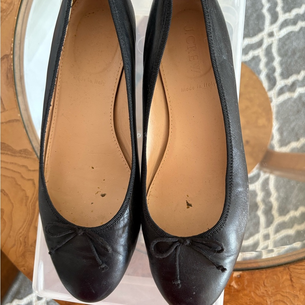 J. Crew Classic Black Leather Flats